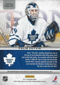 2012-13 Panini Certified - Fabric of the Game #FOG-FP Felix Potvin Back