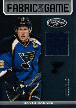 2012-13 Panini Certified - Fabric of the Game #FOG-DB David Backes Front