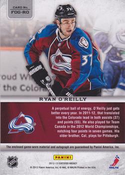 2012-13 Panini Certified - Fabric of the Game Mirror Blue Jersey Autographs #FOG-RO Ryan O'Reilly Back