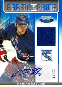 2012-13 Panini Certified - Fabric of the Game Mirror Blue Jersey Autographs #FOG-GAB Marian Gaborik Front