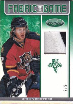 2012-13 Panini Certified - Fabric of the Game Mirror Emerald Patch #FOG-KV Kris Versteeg Front