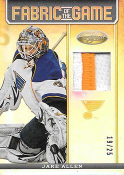 2012-13 Panini Certified - Fabric of the Game Mirror Gold Prime #FOG-JA Jake Allen Front