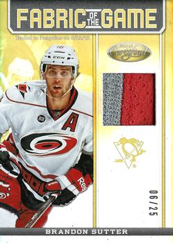 2012-13 Panini Certified - Fabric of the Game Mirror Gold Prime #FOG-BSU Brandon Sutter Front