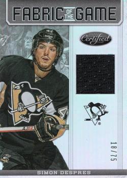 2012-13 Panini Certified - Fabric of the Game Mirror #FOG-SD Simon Despres Front