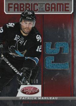 2012-13 Panini Certified - Fabric of the Game Mirror Red Jersey Team Die Cut #FOG-MAR Patrick Marleau Front