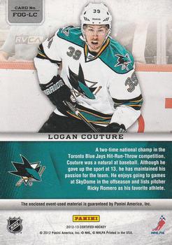 2012-13 Panini Certified - Fabric of the Game Mirror Red Jersey Team Die Cut #FOG-LC Logan Couture Back