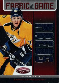 2012-13 Panini Certified - Fabric of the Game Mirror Red Jersey Team Die Cut #FOG-WIL Colin Wilson Front