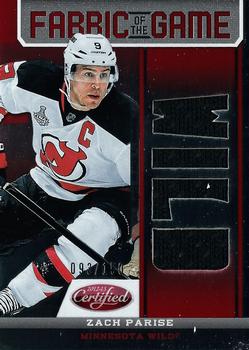 2012-13 Panini Certified - Fabric of the Game Mirror Red Jersey Team Die Cut #FOG-ZP Zach Parise Front