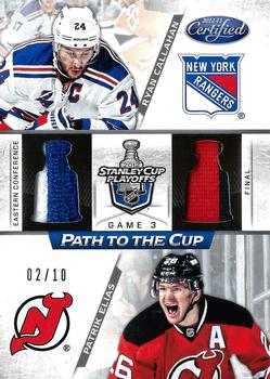 2012-13 Panini Certified - Path to the Cup Conference Finals Dual Jerseys Prime #PCCF8 Patrik Elias / Ryan Callahan Front
