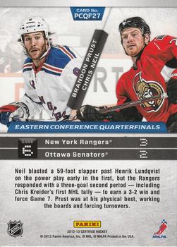 2012-13 Panini Certified - Path to the Cup Quarter Finals #PCQF27 Brandon Prust / Chris Neil Back