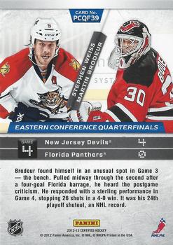 2012-13 Panini Certified - Path to the Cup Quarter Finals #PCQF39 Martin Brodeur / Stephen Weiss Back