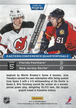 2012-13 Panini Certified - Path to the Cup Quarter Finals #PCQF40 Brian Campbell / Steve Bernier Back