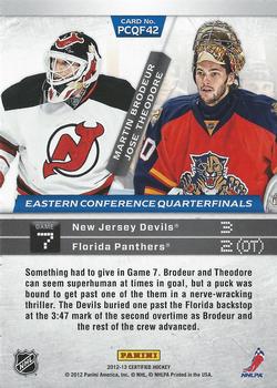 2012-13 Panini Certified - Path to the Cup Quarter Finals #PCQF42 Jose Theodore / Martin Brodeur Back