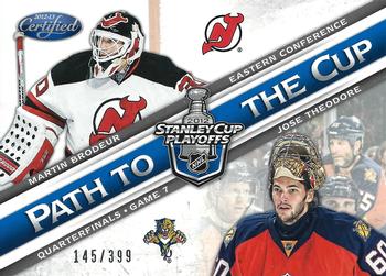 2012-13 Panini Certified - Path to the Cup Quarter Finals #PCQF42 Jose Theodore / Martin Brodeur Front