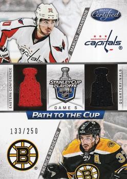 2012-13 Panini Certified - Path to the Cup Quarter Finals Dual Jerseys #PCQF33 Marcus Johansson / Patrice Bergeron Front