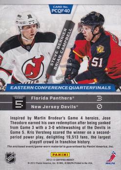 2012-13 Panini Certified - Path to the Cup Quarter Finals Dual Jerseys #PCQF40 Brian Campbell / Steve Bernier Back