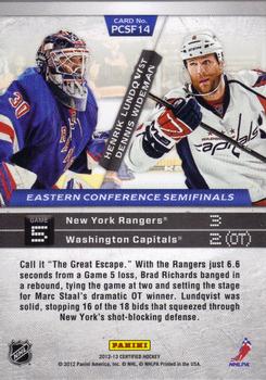 2012-13 Panini Certified - Path to the Cup Semifinals #PCSF14 Dennis Wideman / Henrik Lundqvist Back