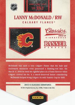 2012-13 Panini Classics Signatures - Banner Numbers #EN1 Lanny McDonald Back