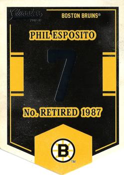 2012-13 Panini Classics Signatures - Banner Numbers #EN13 Phil Esposito Front