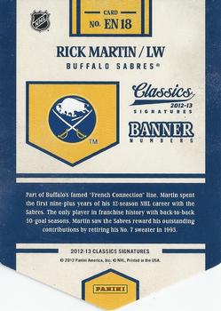 2012-13 Panini Classics Signatures - Banner Numbers #EN18 Rick Martin Back