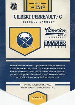 2012-13 Panini Classics Signatures - Banner Numbers #EN19 Gilbert Perreault Back