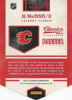 2012-13 Panini Classics Signatures - Banner Numbers #EN20 Al MacInnis Back