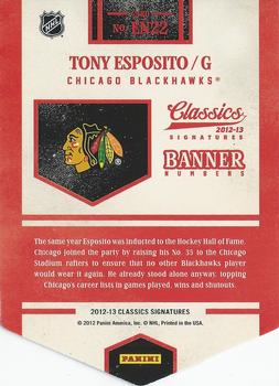 2012-13 Panini Classics Signatures - Banner Numbers #EN22 Tony Esposito Back