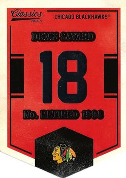 2012-13 Panini Classics Signatures - Banner Numbers #EN24 Denis Savard Front