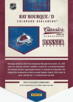 2012-13 Panini Classics Signatures - Banner Numbers #EN25 Ray Bourque Back