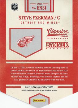 2012-13 Panini Classics Signatures - Banner Numbers #EN31 Steve Yzerman Back