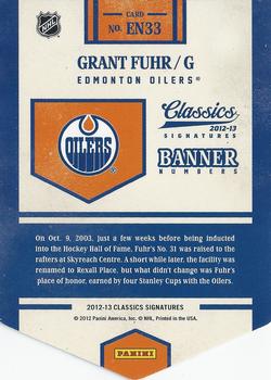 2012-13 Panini Classics Signatures - Banner Numbers #EN33 Grant Fuhr Back