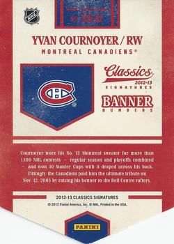 2012-13 Panini Classics Signatures - Banner Numbers #EN41 Yvan Cournoyer Back