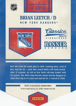 2012-13 Panini Classics Signatures - Banner Numbers #EN55 Brian Leetch Back