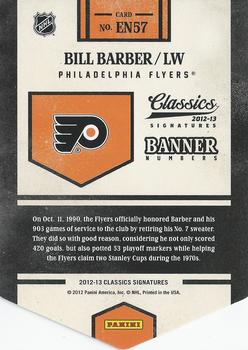 2012-13 Panini Classics Signatures - Banner Numbers #EN57 Bill Barber Back