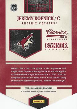 2012-13 Panini Classics Signatures - Banner Numbers #EN60 Jeremy Roenick Back
