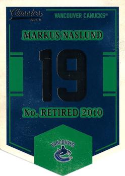 2012-13 Panini Classics Signatures - Banner Numbers #EN67 Markus Naslund Front