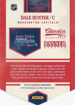 2012-13 Panini Classics Signatures - Banner Numbers #EN69 Dale Hunter Back
