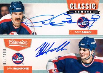 2012-13 Panini Classics Signatures - Classic Combos Dual Autographs #CC-JETS Dale Hawerchuk / Dave Babych Front