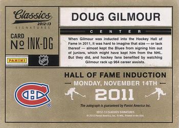 2012-13 Panini Classics Signatures - Inaugural Inks #INK-DG Doug Gilmour Back