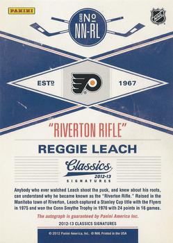 2012-13 Panini Classics Signatures - Notable Nicknames #NN-RL Reggie Leach Back
