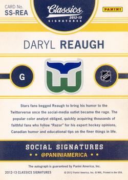 2012-13 Panini Classics Signatures - Social Signatures #SS-REA Daryl Reaugh Back