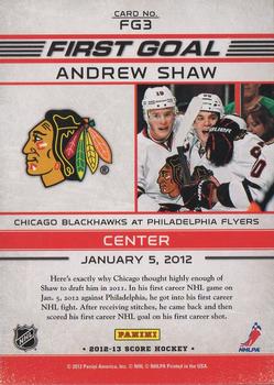 2012-13 Score - First Goal #FG3 Andrew Shaw Back