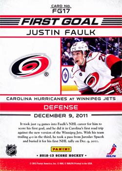 2012-13 Score - First Goal #FG17 Justin Faulk Back