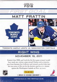 2012-13 Score - First Goal #FG18 Matt Frattin Back