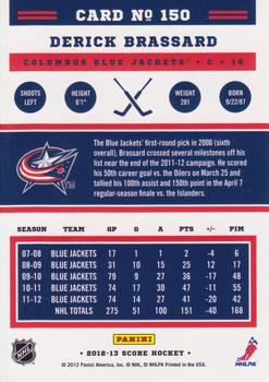 2012-13 Score - Gold Rush #150 Derick Brassard Back
