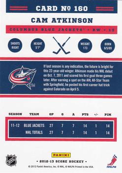 2012-13 Score - Gold Rush #160 Cam Atkinson Back