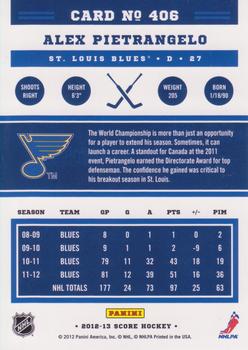 2012-13 Score - Gold Rush #406 Alex Pietrangelo Back