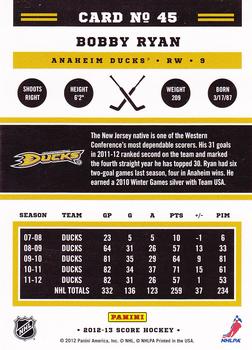 2012-13 Score - Gold Rush #45 Bobby Ryan Back