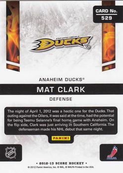 2012-13 Score - Gold Rush #529 Mat Clark Back