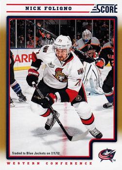 2012-13 Score - Gold Rush #154 Nick Foligno Front